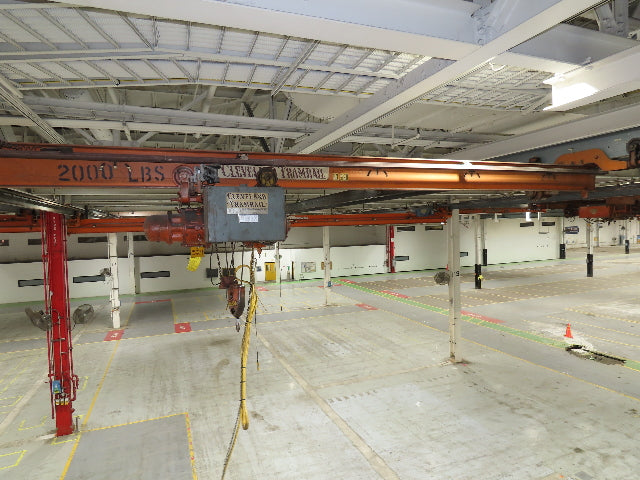 Cleveland Tramrail P&H 1 Ton Single Girder Underhung Bridge Crane 21' 8" Span