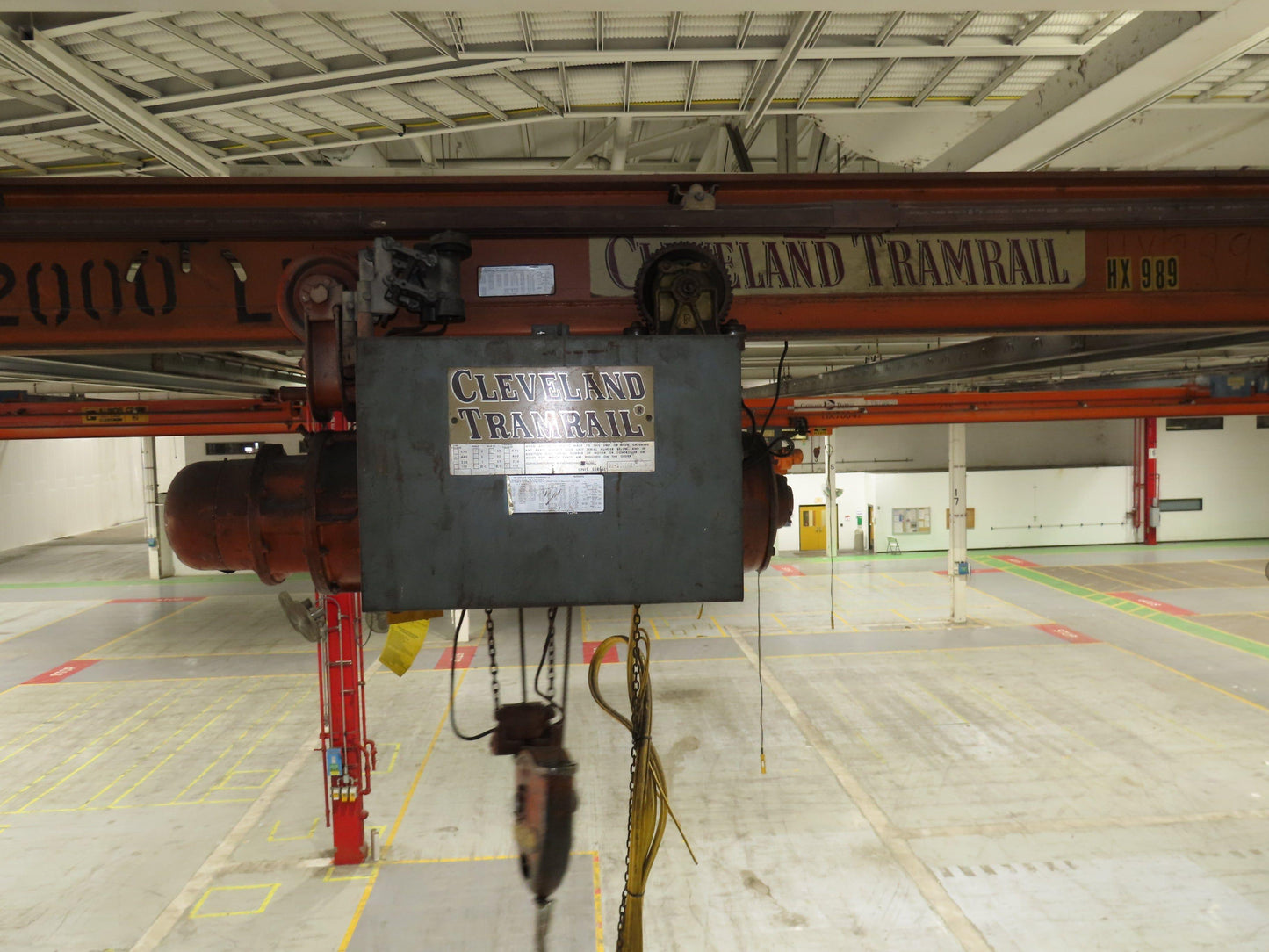 Cleveland Tramrail P&H 1 Ton Single Girder Underhung Bridge Crane 21' 8" Span