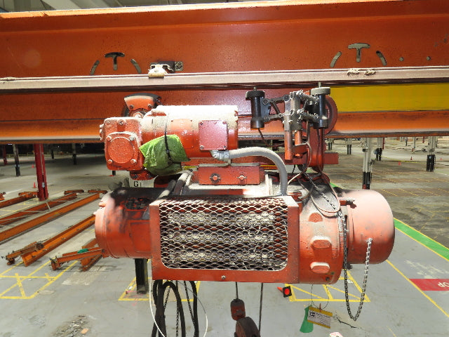 Cleveland Tramrail P&H 1 Ton Single Girder Underhung Bridge Crane 31' 4" Span