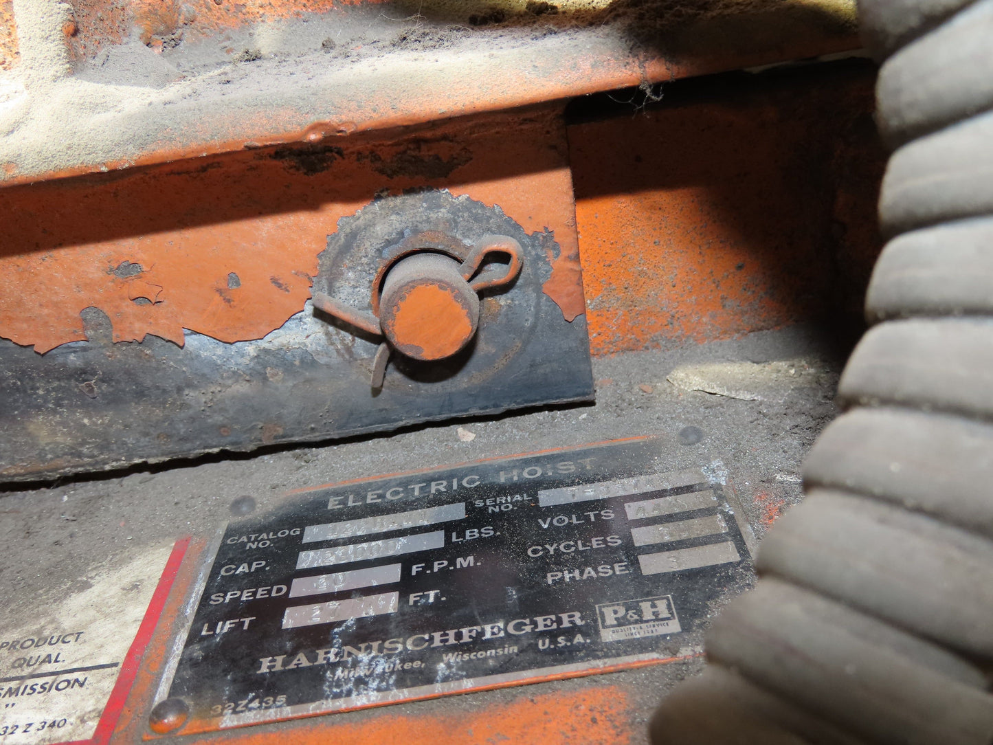 Cleveland Tramrail P&H 1 Ton Single Girder Underhung Bridge Crane 45' 10" Span