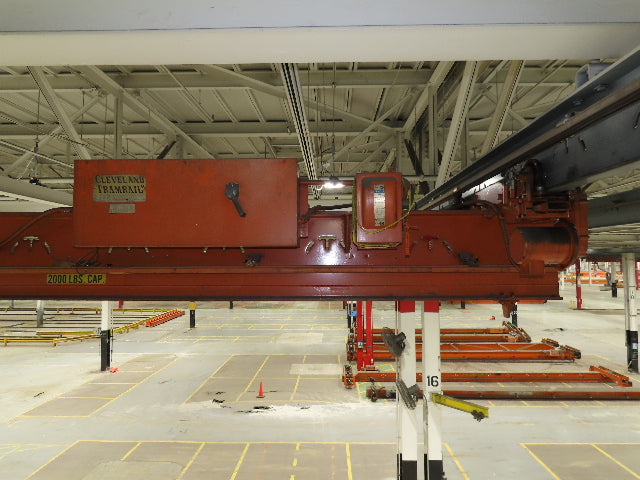 Cleveland Tramrail P&H 1 Ton Single Girder Underhung Bridge Crane 45' 10" Span