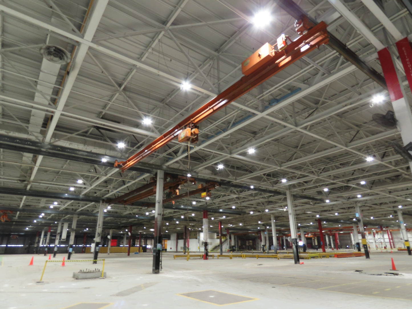 Cleveland Tramrail P&H 1 Ton Single Girder Underhung Bridge Crane 45' 10" Span