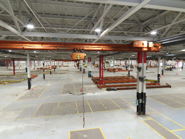 Cleveland Tramrail P&H 1 Ton Single Girder Underhung Bridge Crane 45' 10" Span