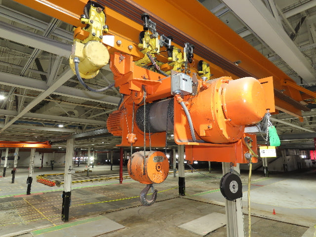 Cleveland Tramrail P&H 5 Ton Single Girder Underhung Bridge Crane 45' 10" Span