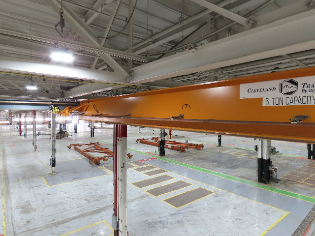 Cleveland Tramrail P&H 5 Ton Single Girder Underhung Bridge Crane 45' 10" Span