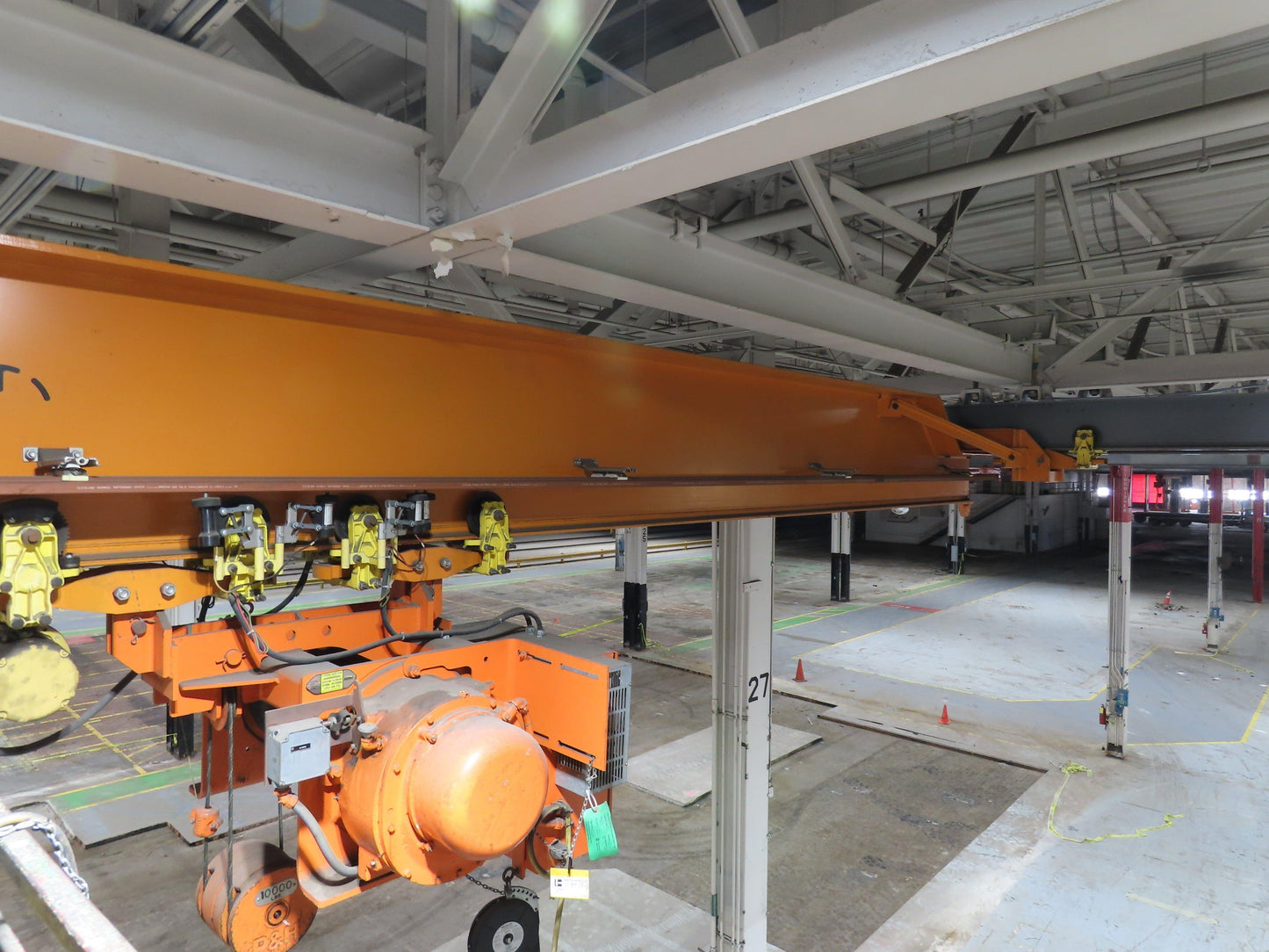 Cleveland Tramrail P&H 5 Ton Single Girder Underhung Bridge Crane 45' 10" Span