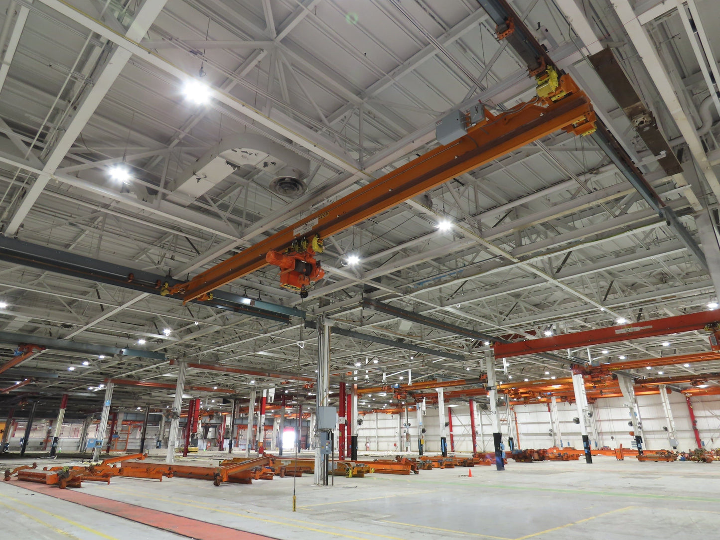 Cleveland Tramrail P&H 5 Ton Single Girder Underhung Bridge Crane 45' 10" Span