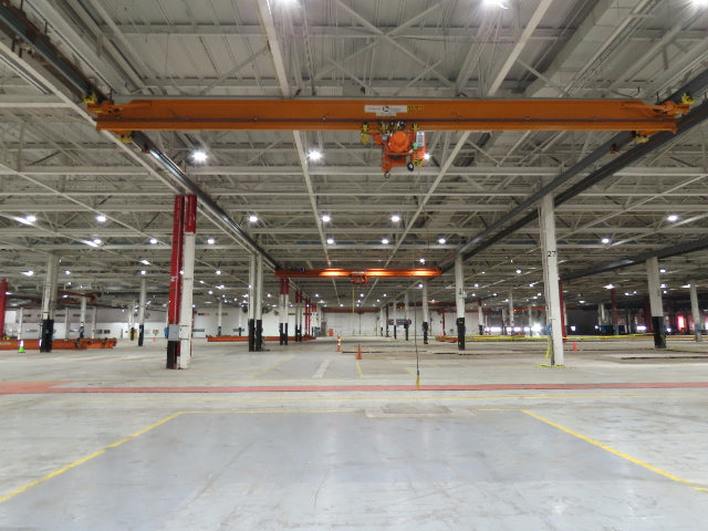 Cleveland Tramrail P&H 5 Ton Single Girder Underhung Bridge Crane 45' 10" Span