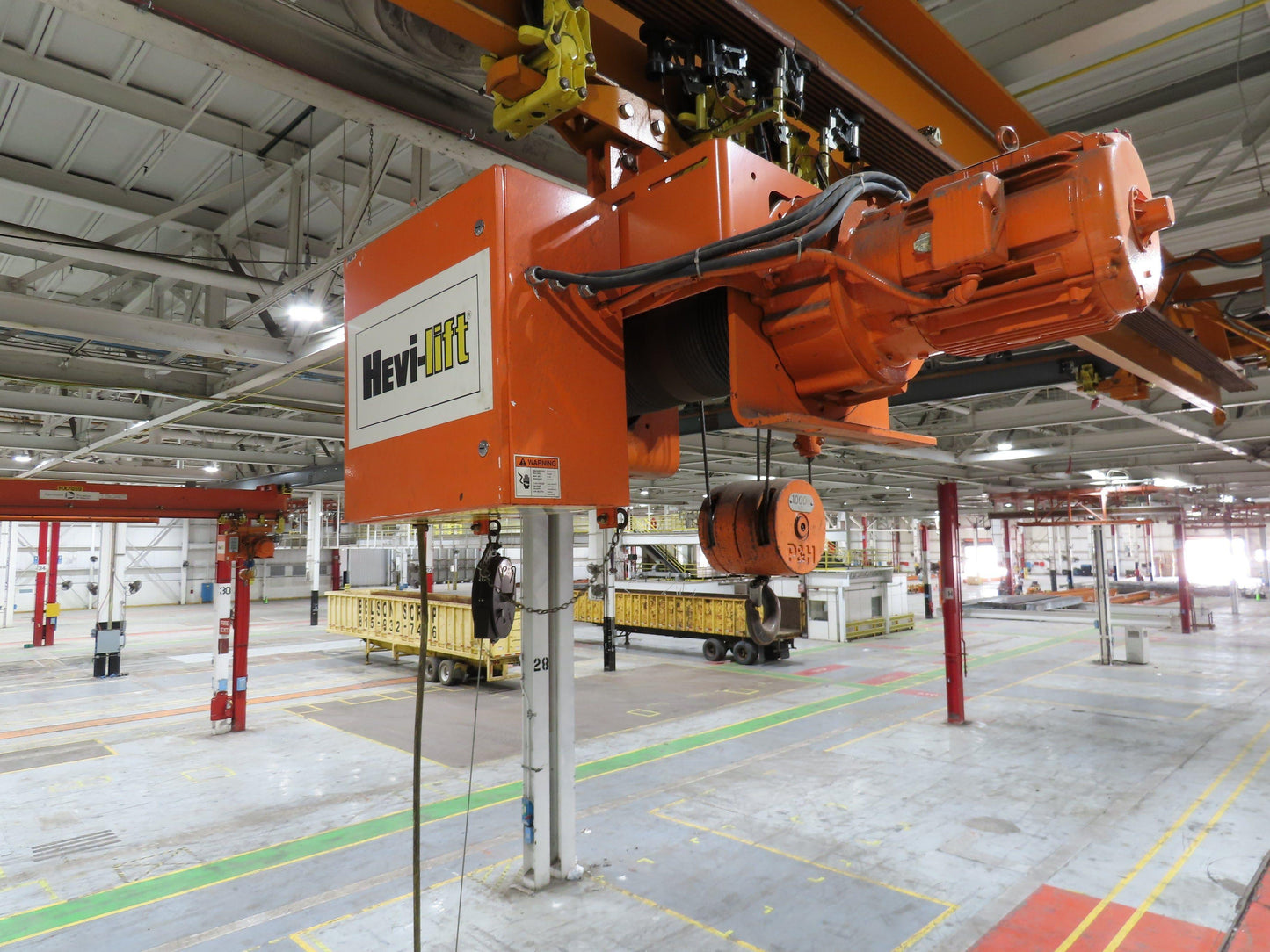 Cleveland Tramrail P&H 5 Ton Single Girder Underhung Bridge Crane 45' 10" Span