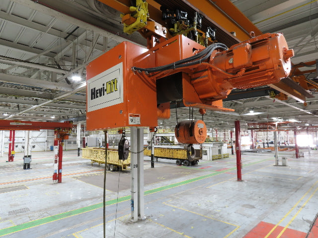 Cleveland Tramrail P&H 5 Ton Single Girder Underhung Bridge Crane 45' 10" Span