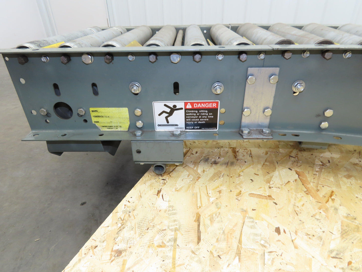 Hytrol 18" x 68" V-Belt Live Roller 45° Curve Conveyor 15" BF 18" Section