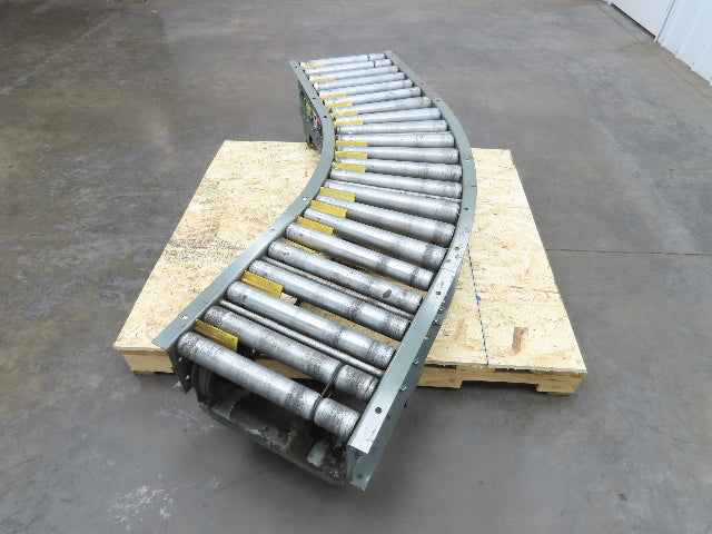 Hytrol 18" x 68" V-Belt Live Roller 45° Curve Conveyor 15" BF 18" Section