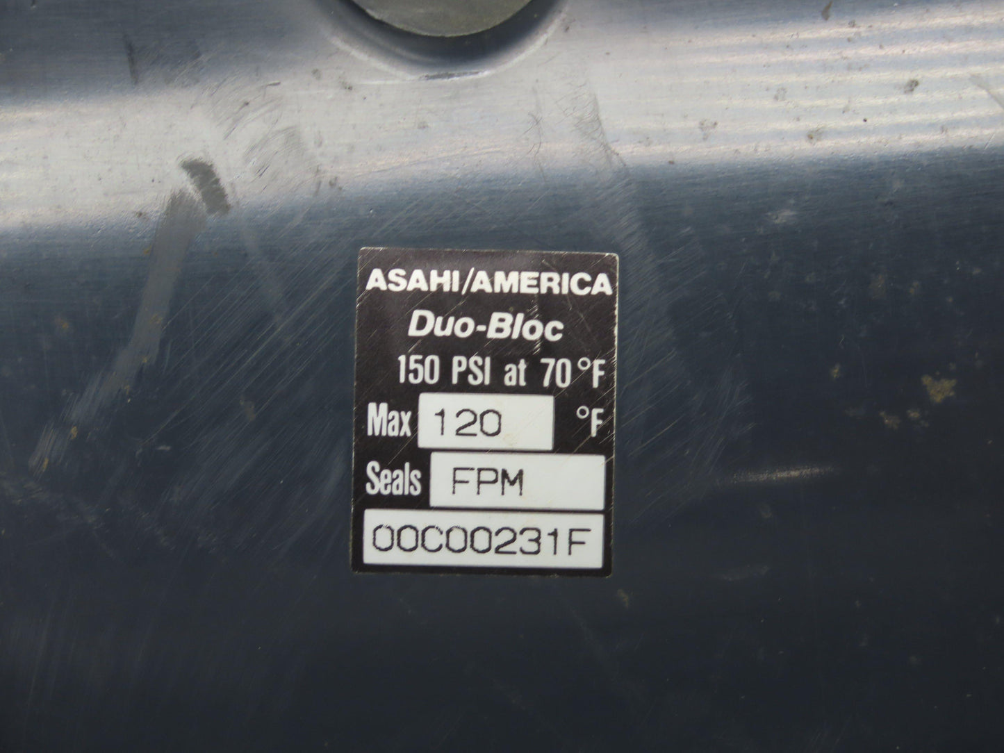 Asahi 111605060 PVC 4" Ball Valve 6" Glue In Socket 2 Way FPM Seal 150PSI