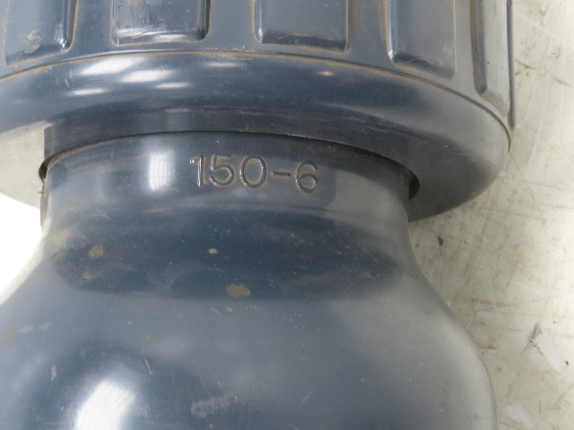 Asahi 111605060 PVC 4" Ball Valve 6" Glue In Socket 2 Way FPM Seal 150PSI