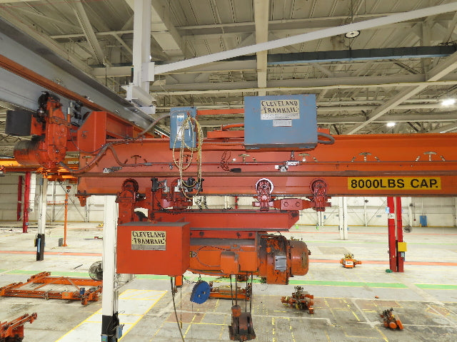 Cleveland Tramrail P&H 4 Ton Single Girder Underhung Bridge Crane 36' Span