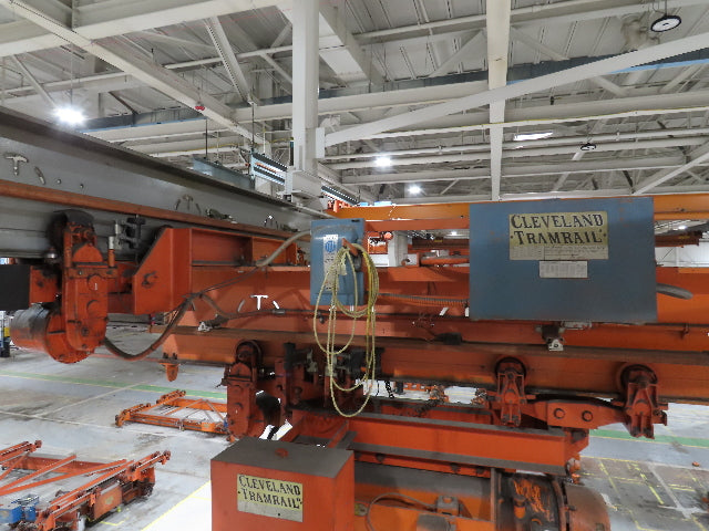 Cleveland Tramrail P&H 4 Ton Single Girder Underhung Bridge Crane 36' Span