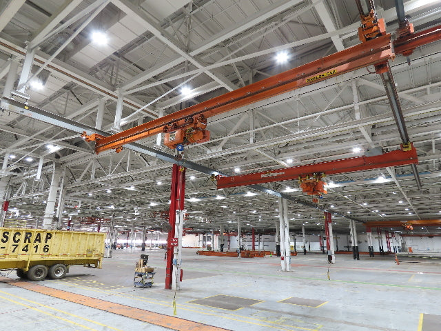 Cleveland Tramrail P&H 4 Ton Single Girder Underhung Bridge Crane 36' Span