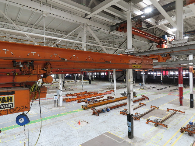 Cleveland Tramrail P&H 4 Ton Single Girder Underhung Bridge Crane 36' Span