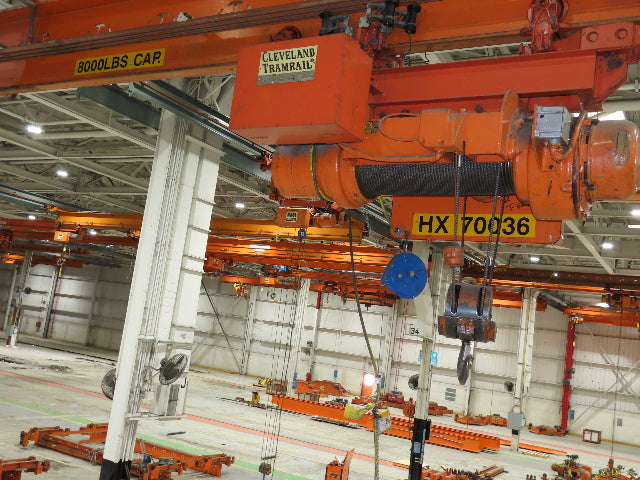 Cleveland Tramrail P&H 4 Ton Single Girder Underhung Bridge Crane 36' Span