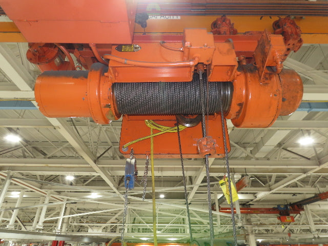 Cleveland Tramrail P&H 4 Ton Single Girder Underhung Bridge Crane 45' 10" Span