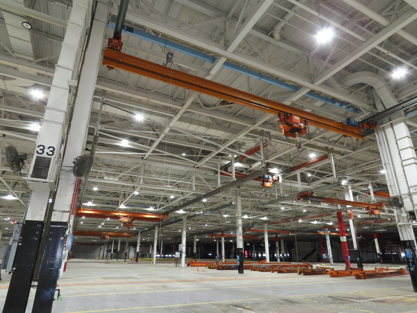 Cleveland Tramrail P&H 4 Ton Single Girder Underhung Bridge Crane 45' 10" Span