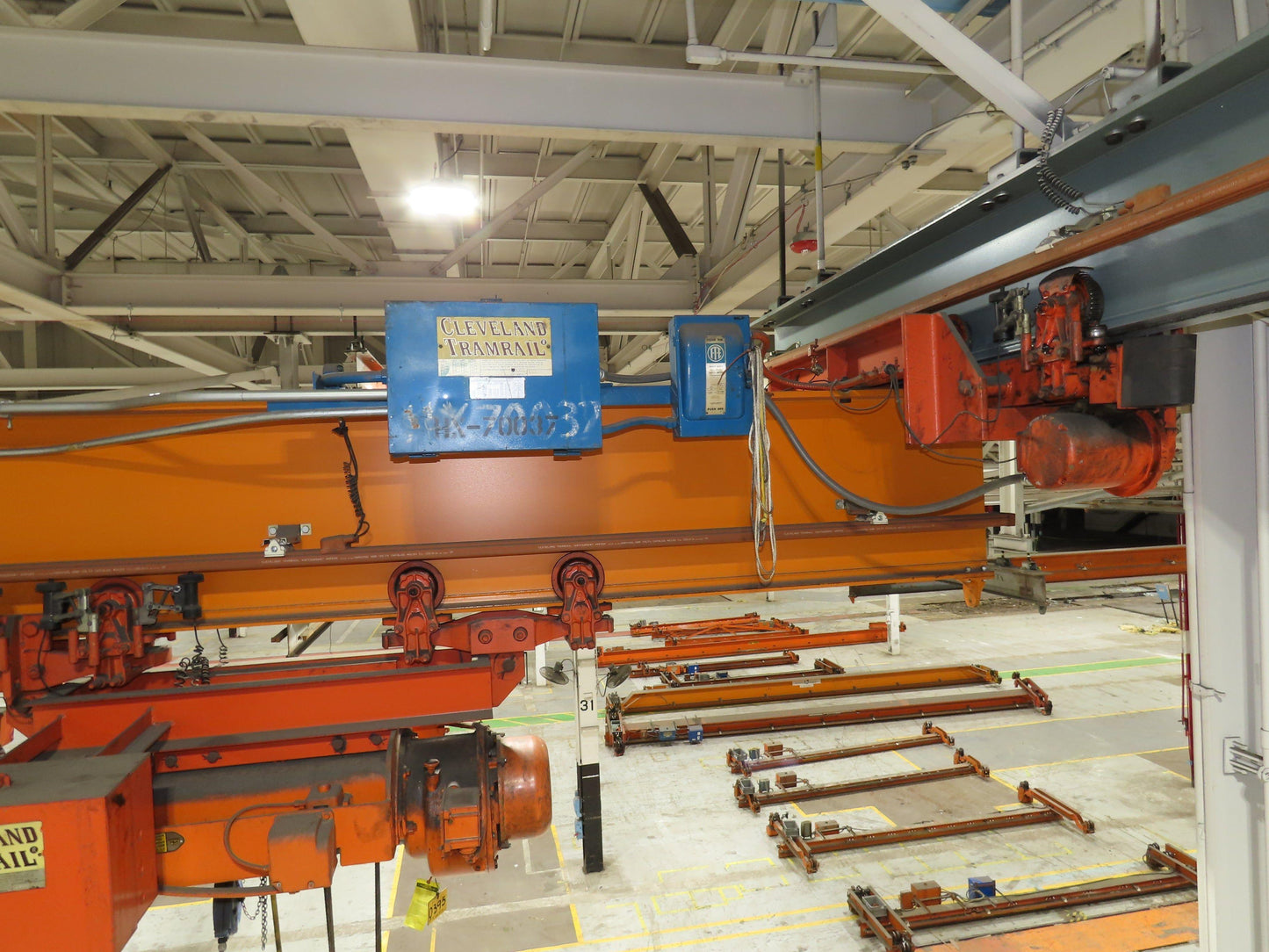 Cleveland Tramrail P&H 4 Ton Single Girder Underhung Bridge Crane 45' 10" Span