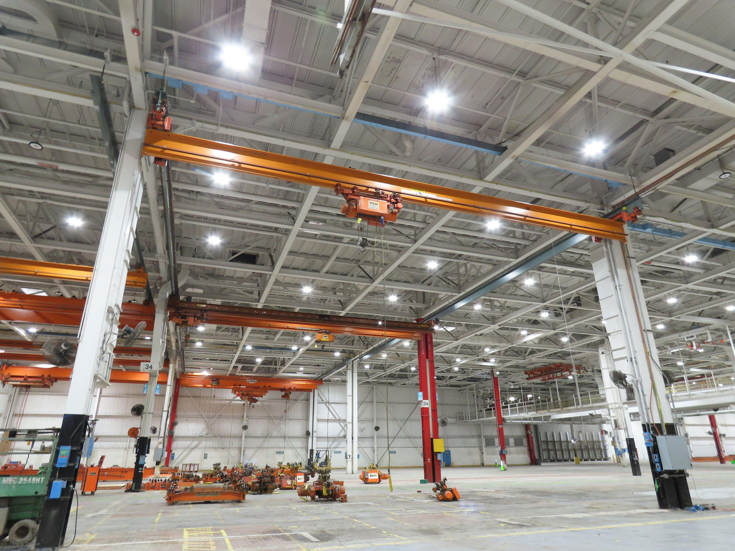 Cleveland Tramrail P&H 4 Ton Single Girder Underhung Bridge Crane 45' 10" Span