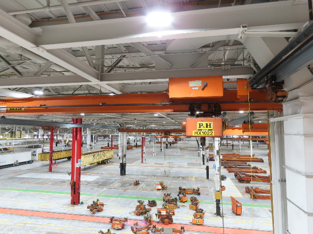 Cleveland Tramrail P&H 1/2 Ton Single Girder Underhung Bridge Crane 45' 10" Span