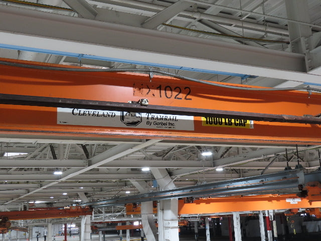 Cleveland Tramrail P&H 1/2 Ton Single Girder Underhung Bridge Crane 45' 10" Span