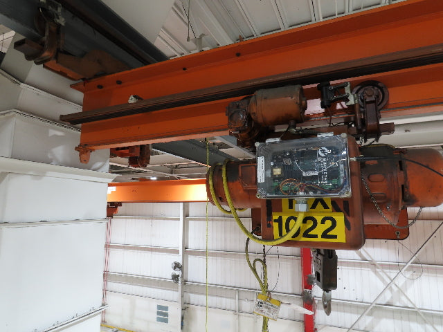 Cleveland Tramrail P&H 1/2 Ton Single Girder Underhung Bridge Crane 45' 10" Span