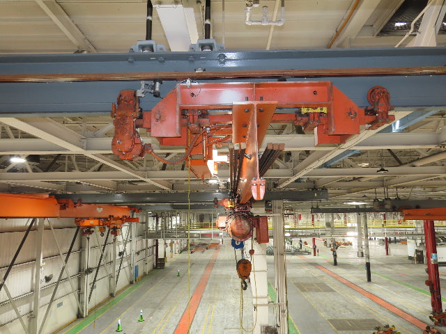 Cleveland Tramrail P&H 3 Ton Single Girder Underhung Bridge Crane 45' 10" Span