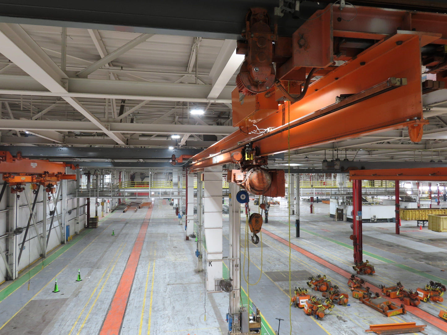 Cleveland Tramrail P&H 3 Ton Single Girder Underhung Bridge Crane 45' 10" Span