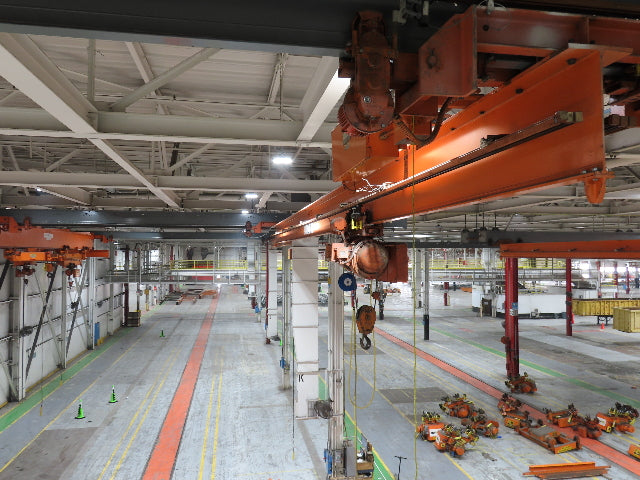 Cleveland Tramrail P&H 3 Ton Single Girder Underhung Bridge Crane 45' 10" Span