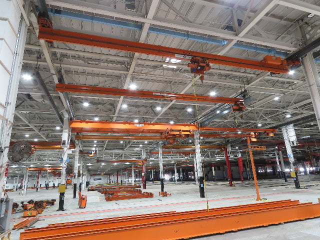 Cleveland Tramrail P&H 3 Ton Single Girder Underhung Bridge Crane 45' 10" Span