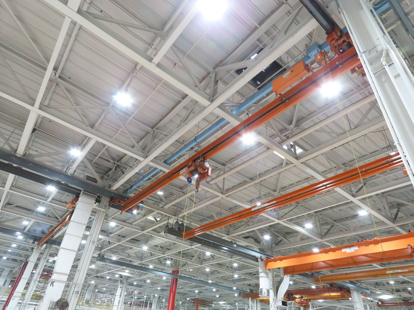 Cleveland Tramrail P&H 3 Ton Single Girder Underhung Bridge Crane 45' 10" Span