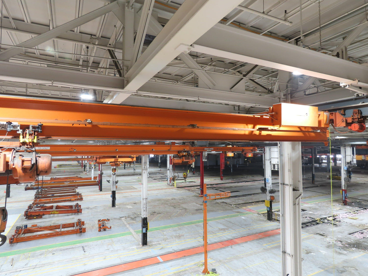 Cleveland Tramrail P&H 3 Ton Single Girder Underhung Bridge Crane 45' 10" Span