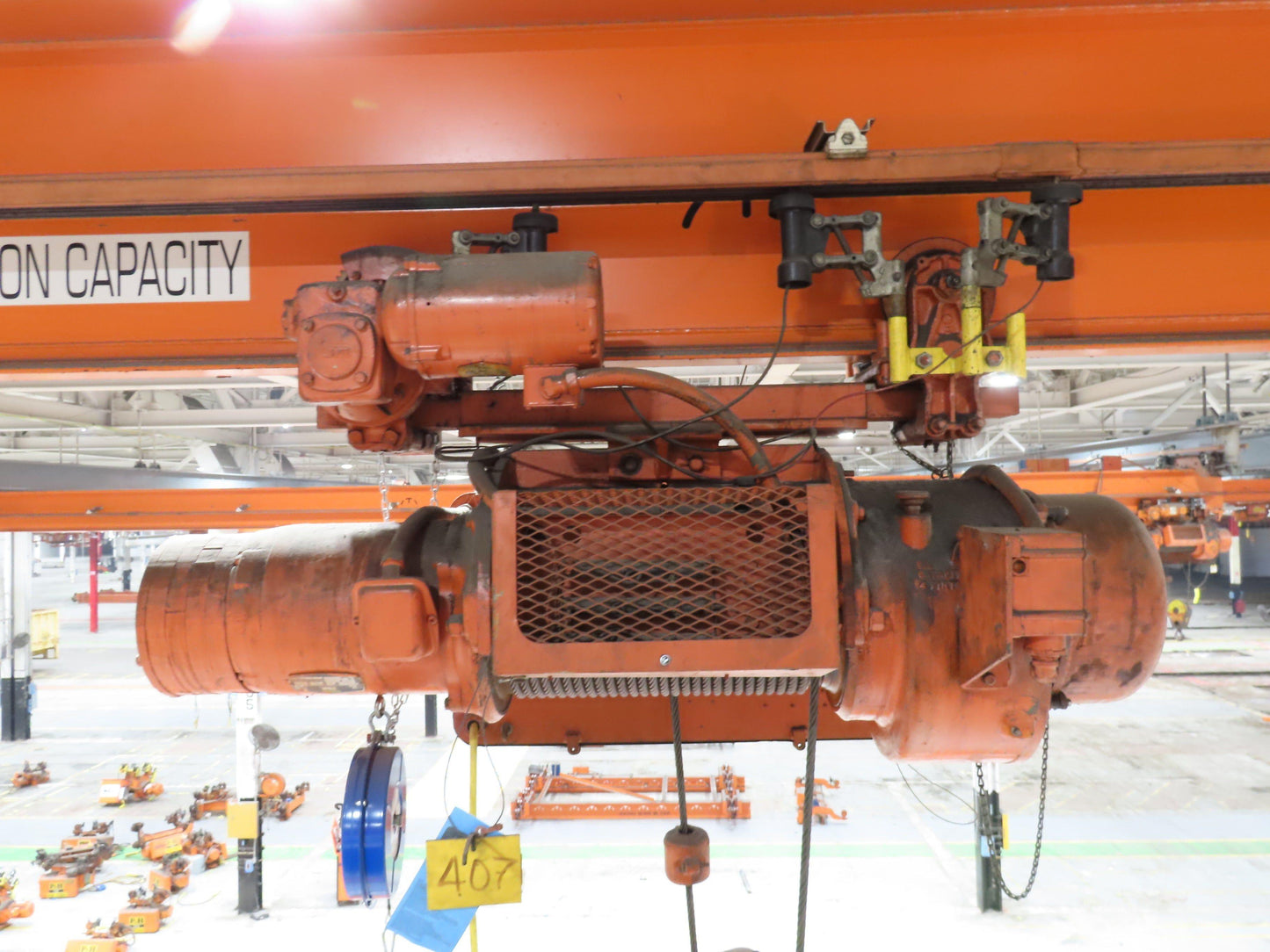 Cleveland Tramrail P&H 3 Ton Single Girder Underhung Bridge Crane 45' 10" Span