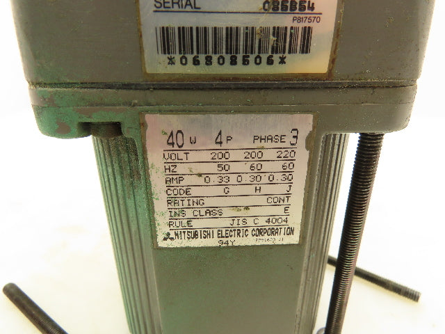 Mitsubishi Electric GM-J Geared Motor 15:1 120 RPM 220V 3PH