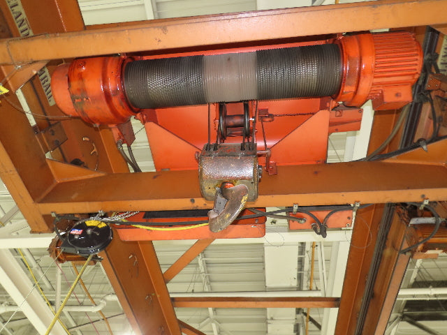 Cleveland Tramrail P&H 6 Ton Double Girder Underhung Bridge Crane 45' 10" Span