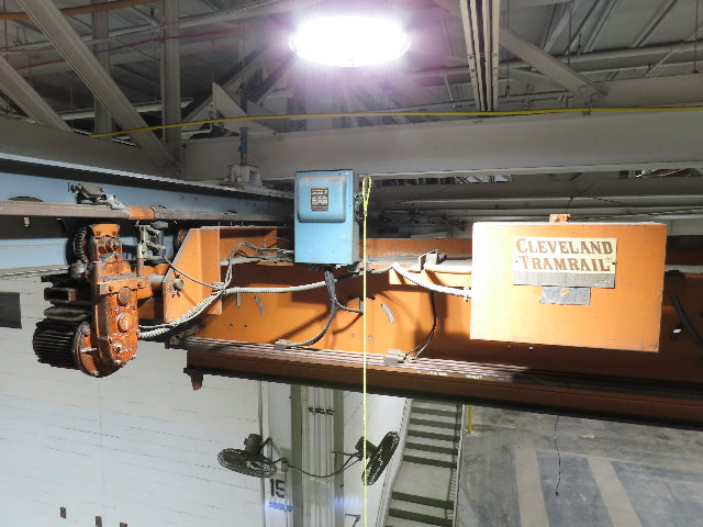 Cleveland Tramrail P&H 6 Ton Double Girder Underhung Bridge Crane 45' 10" Span