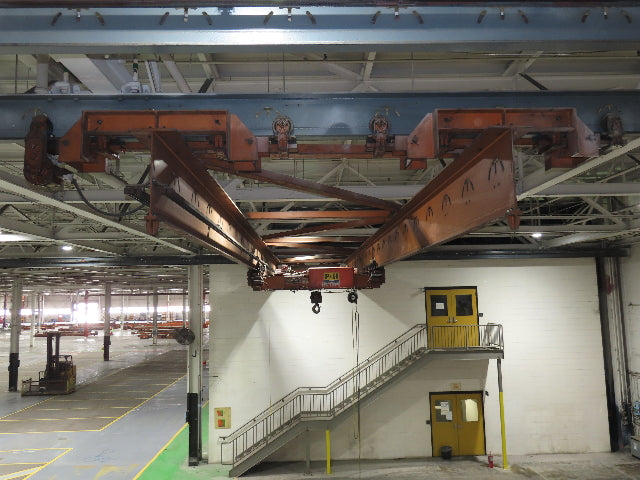 Cleveland Tramrail P&H 6 Ton Double Girder Underhung Bridge Crane 45' 10" Span