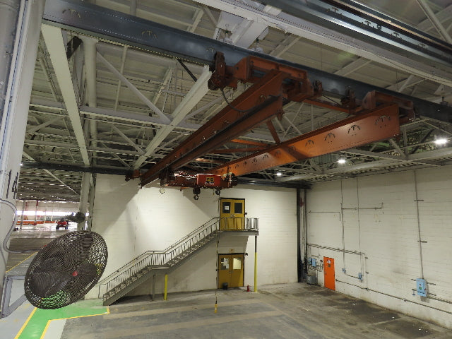 Cleveland Tramrail P&H 6 Ton Double Girder Underhung Bridge Crane 45' 10" Span