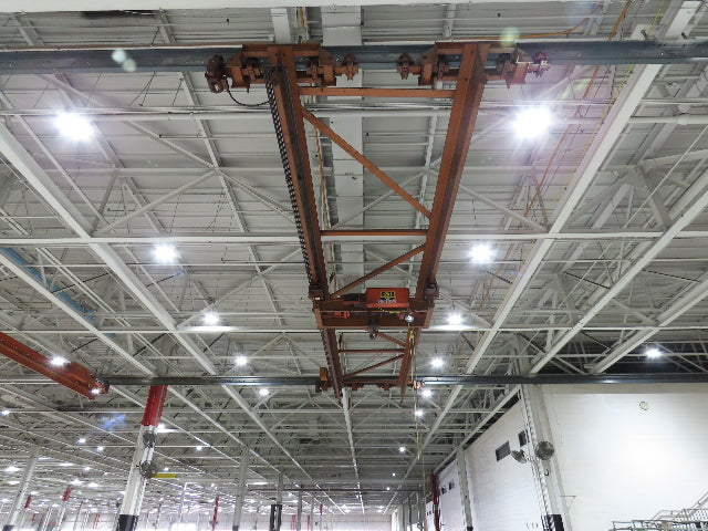 Cleveland Tramrail P&H 6 Ton Double Girder Underhung Bridge Crane 45' 10" Span