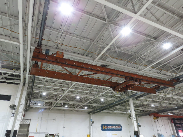 Cleveland Tramrail P&H 6 Ton Double Girder Underhung Bridge Crane 45' 10" Span