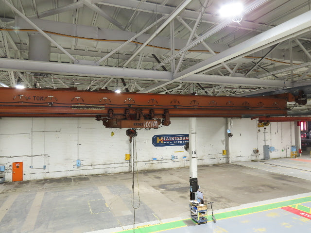 Cleveland Tramrail P&H 6 Ton Double Girder Underhung Bridge Crane 45' 10" Span