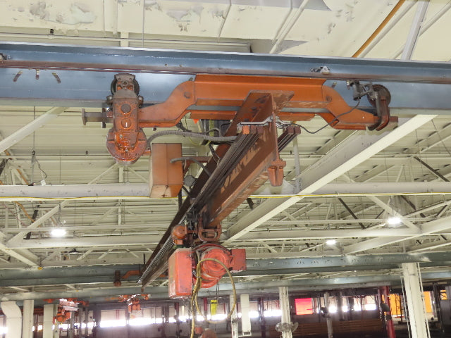 Cleveland Tramrail P&H 1 Ton Single Girder Underhung Bridge Crane 45' 10" Span
