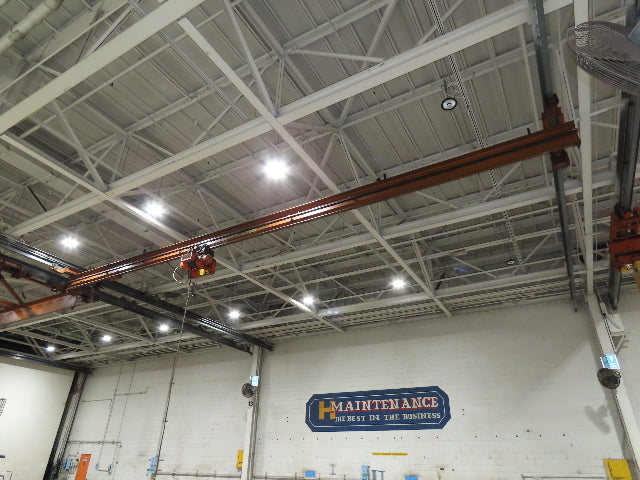 Cleveland Tramrail P&H 1 Ton Single Girder Underhung Bridge Crane 45' 10" Span