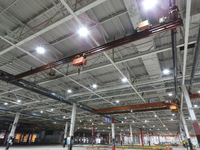 Cleveland Tramrail P&H 1 Ton Single Girder Underhung Bridge Crane 45' 10" Span