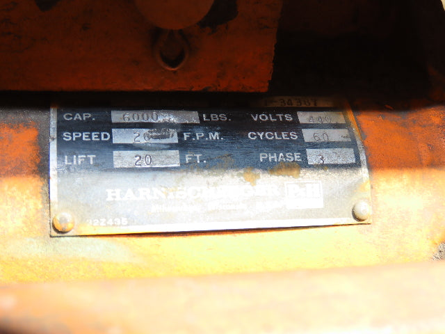 Cleveland Tramrail P&H 3 Ton Single Girder Underhung Bridge Crane 45' 10" Span