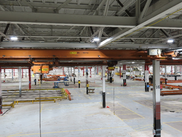 Cleveland Tramrail P&H 3 Ton Single Girder Underhung Bridge Crane 45' 10" Span